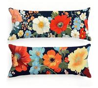 Federe Cuscino Letto 50x150 Europa Settentrionale Set di 2 Federe Cuscini Fiori Motivo Lino Copricuscini Doppia Faccia Stampa Cuscino con Cerniera Invisibile per Letto Divano Decorazioni Casa,Model175