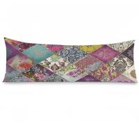 Federe Cuscino Letto 50x150 Federe Cuscini Boho Cuscini per Divano Europa settentrionale Matrimoniale Velluto Cuscino Lungo, Doppia Faccia Stampa con Cerniera Invisibile per Letto Divano, Model143