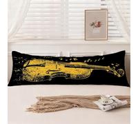 Federe Cuscino Letto 50x150 Retrò CopriCuscino Letto Chitarra Morbido Velluto Copricuscini, Doppia Faccia Stampa Cuscino Gravidanza per Dormire Sul Fianco Supporto per Camera Decorazioni Casa,Model180