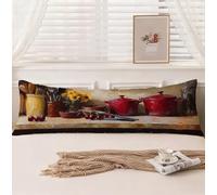 Federe Cuscino Letto 50x150 Retrò CopriCuscino Letto Cucina Morbido Velluto Copricuscini, Doppia Faccia Stampa Cuscino Gravidanza per Dormire Sul Fianco Supporto per Camera Decorazioni Casa, Model182