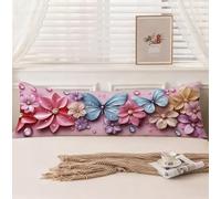 Federe Cuscino Letto 50x150 Rosa CopriCuscino Letto Farfalla Morbido Velluto Copricuscini, Doppia Faccia Stampa Cuscino Gravidanza per Dormire Sul Fianco Supporto per Camera Decorazioni Casa, Model462