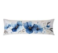 Federe Cuscino Letto 50x150cm Blu Federe Cuscini Fiori Lino Copricuscini Copri Cuscino Letto Morbida e Traspirante Cerniera Invisibile Migliorare la Qualità del Sonno con per uso Quotidiano C0C208
