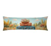 Federe Cuscino Letto 50x150cm Colore Arancione Federe Cuscini Fiori Velluto Copricuscini Copri Cuscino Letto Morbida e Traspirante Cerniera Invisibile Lavabile Migliorare la Qualità del Sonno C0C318