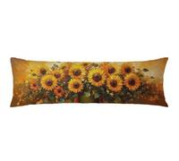 Federe Cuscino Letto 50x150cm Colore Arancione Federe Cuscini Fiori Velluto Copricuscini Copri Cuscino Letto Morbida e Traspirante Cerniera Invisibile Lavabile Migliorare la Qualità del Sonno C0C296