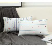 Federe Cuscino Letto 50x80 Set Da 2, Federe Cuscino Letto Bianco Cuscini per Divano Amore Copricuscini Divano Lino Copricuscini con Cerniera Invisibile per Decorazioni Casa, Regalo Donna -ly2508MJ