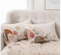 Federe Cuscino Letto 50x80cm Set Da 2, Federe Cuscino Letto Moderno Cuscini per Divano Fiore Copricuscini Divano Impermeabile Lino Copricuscini con Cerniera Invisibile per Decorazioni Casa -lsy25012DX