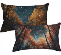 Federe Cuscino Letto 60x80 Albero Cuscini per Divano Cielo stellato Cuscini Divano Set da 2, Velluto Federa Cuscino Doppia Faccia Stampa Copricuscini con Cerniera Invisibile per Room Decor, Model200