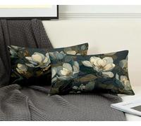 Federe Cuscino Letto 70x90cm Set Da 2, Federe Cuscino Letto Grigio Cuscini per Divano Pianta Copricuscini Divano Lino Copricuscini con Cerniera Invisibile per Decorazioni Casa, Regalo Donna -ly2508QA