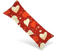 Federe Cuscino Letto 90x30 Rosso Federe Cuscino per chi Dorme sul Fianco con Stampa Fronte Retro, Rettangolari Velluto Amore Pillow Case Cover Grandi con Cerniera Invisibile, Arredamento Casa 1Y-1011