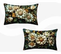 Federe Cuscino Letto Bianco Federe Cuscino Letto 40x80 Set Da 2, Cuscini per Divano Retrò Copricuscini Divano Impermeabile Lino Soprammobili Moderni Copricuscini per Arredamento Casa -zjn2602OJ