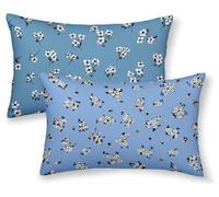 Federe Cuscino Letto Blu Federe Cuscino Letto 40x80 cm Set Da 2, Cuscini per Divano Fiore Copricuscini Divano Lino Soprammobili Moderni Copricuscini per Arredamento Casa, Regalo Donna -ly2508AX