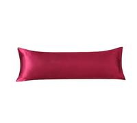 Federe Cuscino Letto Body Satin Pillow Cover With Envelope Closure,Long Pillow Cases,Soft And Breathable Body Pillowcase,Gift For Sleepers,20x54 Inch(Burgundy)