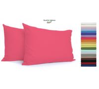 Federe Cuscino Letto con patella in cotone Coppia misura cm 52x82 - 21 COLORI