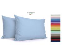 Federe Cuscino Letto con patella in cotone Coppia misura cm 52x82 - 21 COLORI