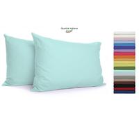 Federe Cuscino Letto con patella in cotone Coppia misura cm 52x82 - 21 COLORI