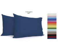 Federe Cuscino Letto con patella in cotone Coppia misura cm 52x82 - 21 COLORI