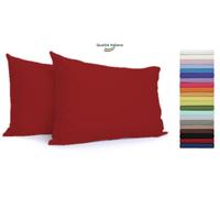 Federe Cuscino Letto con patella in cotone Coppia misura cm 52x82 - 21 COLORI