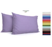 Federe Cuscino Letto con patella in cotone Coppia misura cm 52x82 - 21 COLORI