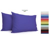 Federe Cuscino Letto con patella in cotone Coppia misura cm 52x82 - 21 COLORI