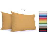 Federe Cuscino Letto con patella in cotone Coppia misura cm 52x82 - 21 COLORI
