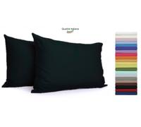 Federe Cuscino Letto con patella in cotone Coppia misura cm 52x82 - 21 COLORI