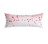 Federe Cuscino Letto Matrimoniale 35x105 cm, Lino rosa Copricuscini con Invisibile Cerniera, petalo Fodera per Cuscino Lungo 105cm, Morbida e Traspirante, Copricuscini per Dormire sul Fianco 0E-242