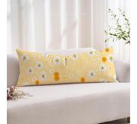Federe Cuscino Letto Matrimoniale 50 x 150 cm 1 Pcs, Premium Giallo Margherita Copricuscini Divano con Invisibile Cerniera, Morbida e Traspirante, Federe Cuscini Divano per Chi Dorme Sul Fianco xz-523