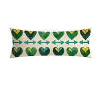 Federe Cuscino Letto Matrimoniale 50x150 cm, Lino Crema Copricuscini con Invisibile Cerniera, Amore Fodera per Cuscino Lungo 150cm, Morbida e Traspirante, Copricuscini per Dormire sul Fianco 0E-653