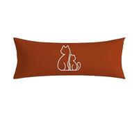 Federe Cuscino Letto Matrimoniale 60x180 cm 1 Pcs, Lino colore arancione Copricuscini con Invisibile Cerniera, semplicità Traspirante Fodera per Cuscino Lungo 180cm per Dormire sul Fianco 0E-125