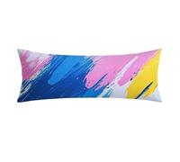 Federe Cuscino Letto Matrimoniale 60x180 cm 1 Pcs, Lino colore Copricuscini con Invisibile Cerniera, semplicità Fodera per Cuscino Lungo 180cm, Morbida e Traspirante, per Dormire sul Fianco 0E-102