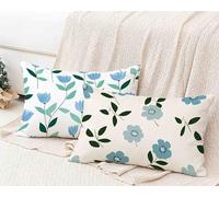 Federe Cuscino Letto Rurale Federe Cuscino Letto 60x80 CM Set Da 2, Cuscini per Divano Floreale Copricuscini Divano Impermeabile Lino Soprammobili Moderni Copricuscini per Arredamento Casa -lsy25012OJ