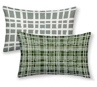 Federe Cuscino Letto Verde Federe Cuscino Letto 40x70 Set Da 2, Cuscini per Divano Banda Copricuscini Divano Lino Soprammobili Moderni Copricuscini per Arredamento Casa, Regalo Donna -ly25083UM427725