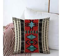 Federe Cuscino Lines Peru Tribal Aztec Repeating Geometric Pattern Abstract Vintage Textures Protettore per Cuscino Bifacciale Federa per Camera 45X45 CM