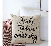 Federe Cuscino Make Design Inspiration Today Amazing Hand Lettering Positive Script Typography Abstract Textures Federe Cuscini Morbido Protettore per Cuscino per Sedia 45X45 CM