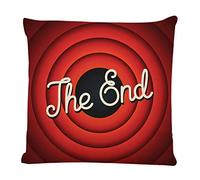 Federe Cuscino Movie Ending Screen Hollywood Show Art Cinema Film Video Vintagese Copricuscino Resistenti Fodera per Cuscino per Camera da Letto Divano 45x45 CM