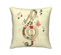 Federe Cuscino Musical Note with Abstract Pattern Music Theme Vintage Background Painting Federa Moderna Cuscino Copricuscini Bifacciale Copricuscini per Ufficio Casa Auto 45X45 CM