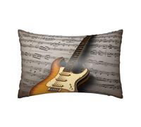 Federe Cuscino Note Guitar Copricuscino Resistenti Fodera per Cuscino Design Elegante Fodere Copricuscino per Camera da Letto Divano Campeggio Sull'Erba M