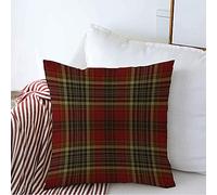 Federe Cuscino Olive Retro Plaid Masculine off Pattern Abstract Cottage Textures Holiday Fall Checkered Wrapping Federe Cuscini Decorazione Cuscino Copricuscini per Auto 45X45 CM
