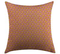 Federe Cuscino Patchwork Ornament in Yellow And Pink Tones of Geometric Shapes with Checkered Motif Multicolor Cuscino Copricuscini Lavabile Federa per Camera 45X45 Cm