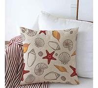 Federe Cuscino Shell Vacation Spiral Life Elegant Pattern Stars Beach Trendy Nature Design Doodle Pin Cuscino Copricuscini Morbido Federa per Sedia 45X45 CM