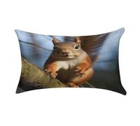 Federe Cuscino Squirrel Funny Animal Fodera per Cuscino Resistenti Copricuscino Morbido Copricuscini per Camera da Letto Regalo Soggiorno M
