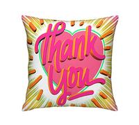 Federe Cuscino Tie Dye Rainbow Love Heart Thank You Words Colorful Pattern Federe Cuscini Bifacciale Copri Cuscini Decorazione Cuscino Copricuscini per Letto Sedia Camera 45X45 CM