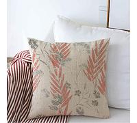 Federe Cuscino Tropical Palm Leaves Hawaii Field Lavender Flowers Pattern Nature Tropic Bloom Set Hand Copri Cuscini Lavabile Protettore per Cuscino per Letto 45X45 CM