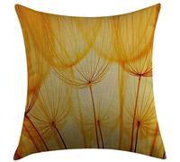 Federe Cuscino Yellow Joy of Dandelion Flower Garden Seeds in Hot Summer Time Themed Artwork Merigold And White Copri Cuscini Arte Copricuscini per Letto 45X45 Cm
