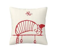 Federe decorative per cuscini quadrati natalizi, gatto che dorme con un cappello appeso, federa super morbida per soggiorno, camera da letto, divano, copricuscino, rosso, 24 x 24 pollici