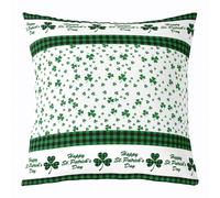 Federe Decorative St. Patrick's Day Green And White 45X45Cm Federe per Cuscini Resistenti Lavabili Copricuscini per Decorazione Salotto Balcone