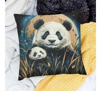 Federe Decorativo Panda Bear Moon Set of 2 Quadrate Square Federe per