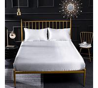 Federe, Foglio di Raso a Colori Elastici in Argento Fogli di ratina per Letti matrimoniali a Letto, 1,2pillowcase 50x100cm