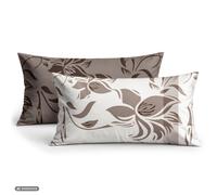 Federe in cotone CloudComfort Basic, color taupe/bianco, set da 2, 40 x 80 cm, taupe/weiß