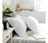 Federe in pizzo bianco 100% cotone, 1 paio 40 x 60 cm